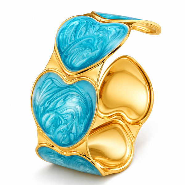 "Hearts" PVD Gold-Plated Steel Bracelet - Intensity