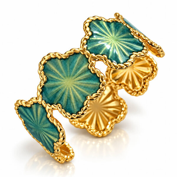 "Flower Meadow" PVD Gold-Plated Steel Bracelet - Intensity