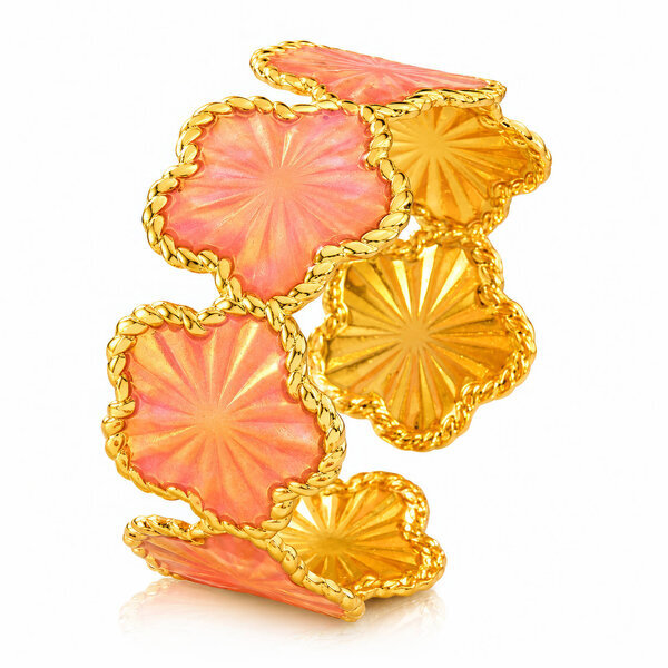 "Flower Meadow" PVD Gold-Plated Steel Bracelet - Intensity