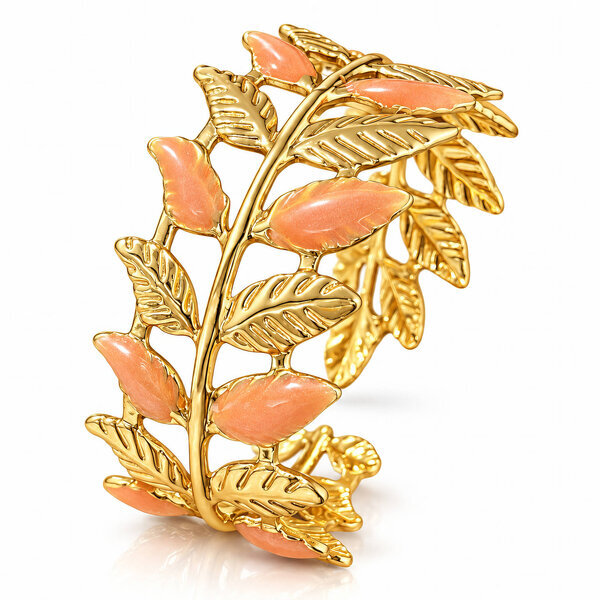 "Leaves" PVD Gold-Plated Steel Bracelet - Intensity