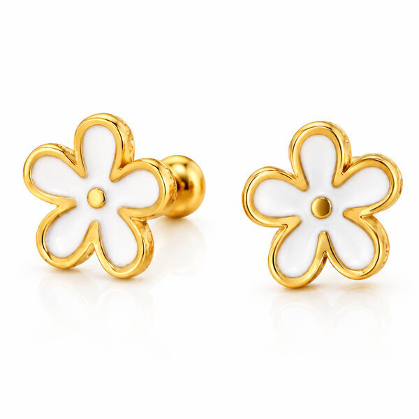"Flowers" PVD Gold-Plated Steel Earrings - Ear Stack