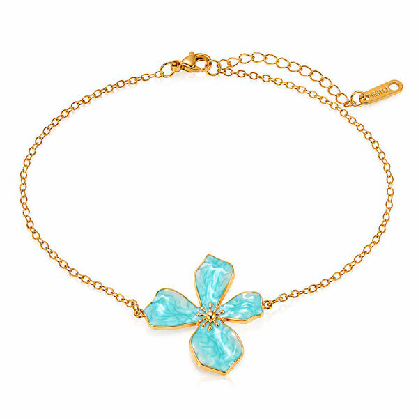 "Flowers" PVD Gold-Plated Steel Bracelet - Intensity