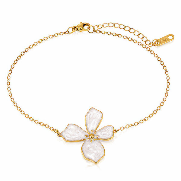 "Flowers" PVD Gold-Plated Steel Bracelet - Intensity