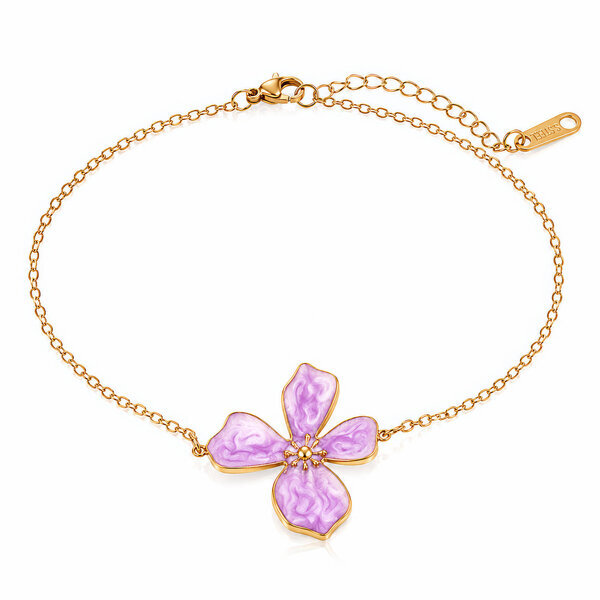 "Flower" PVD Gold-Plated Steel Bracelet - Intensity