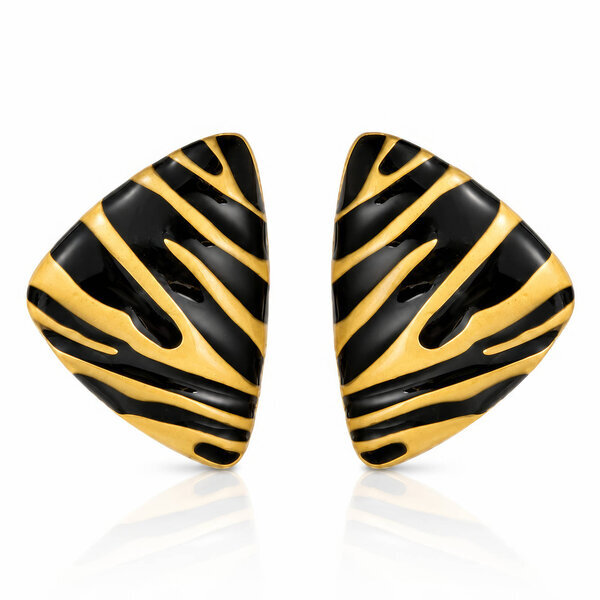 Earrings, 18K Gold Plated Steel