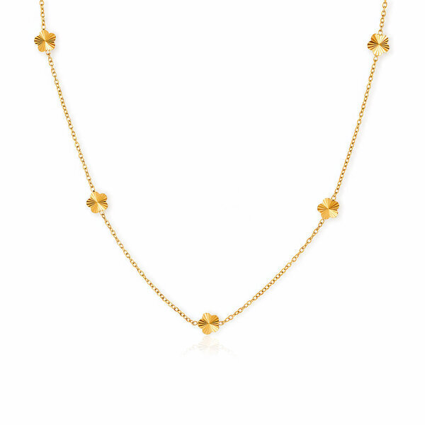 "Flower Meadow" PVD Gold-Plated Steel Necklace - Intensity