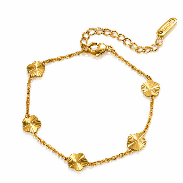 "Flower Meadow" PVD Gold-Plated Steel Bracelet - Intensity