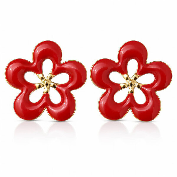 "Flowers" PVD Gold-Plated Steel Earrings - Intensity
