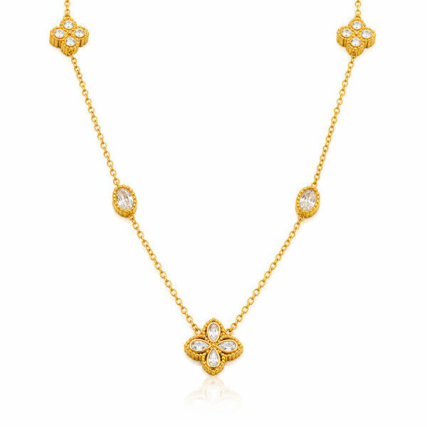 "Flower Meadow" PVD Gold-Plated Steel Necklace - Intensity