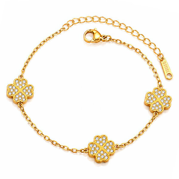 "Flower Meadow" PVD Gold-Plated Steel Bracelet - Intensity