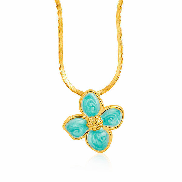 "Flower" PVD Gold-Plated Steel Necklace - Intensity