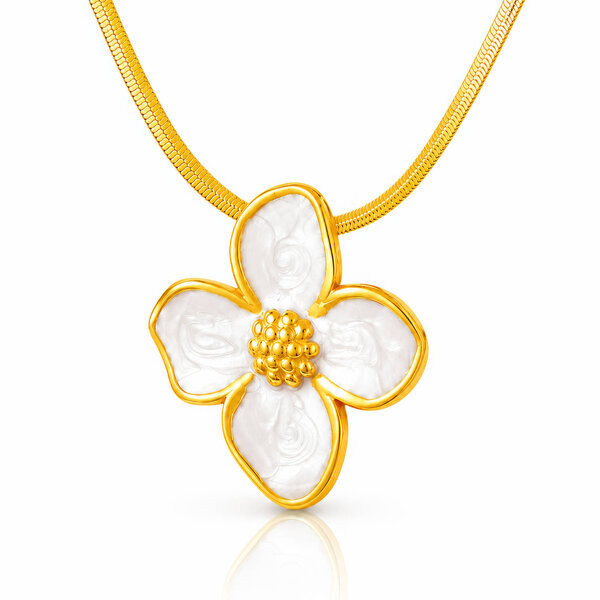 "Flower" PVD Gold-Plated Steel Necklace - Intensity
