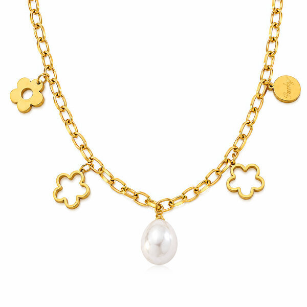 "Flower Meadow" PVD Gold-Plated Steel Necklace - Intensity