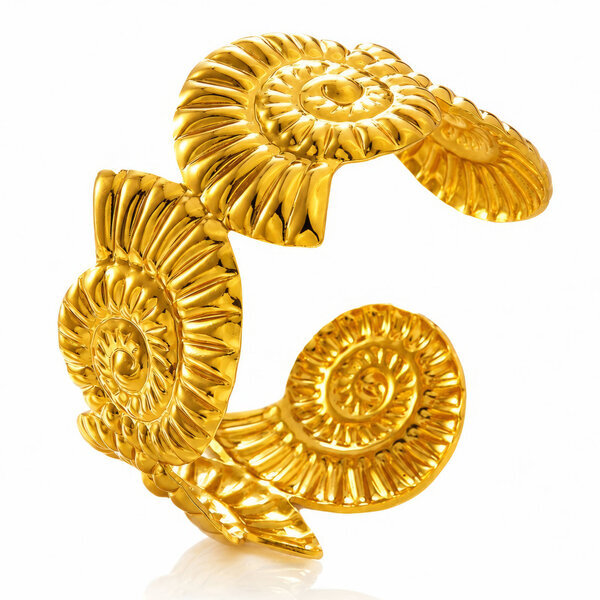 "Seashell" PVD Gold-Plated Steel Bracelet - Intensity