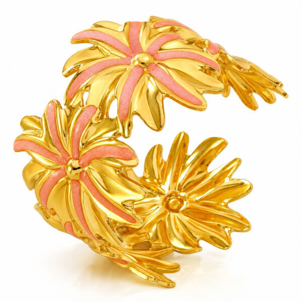"Flower Meadow" PVD Gold-Plated Steel Bracelet - Intensity