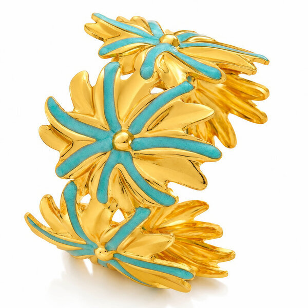 "Flower Meadow" PVD Gold-Plated Steel Bracelet - Intensity