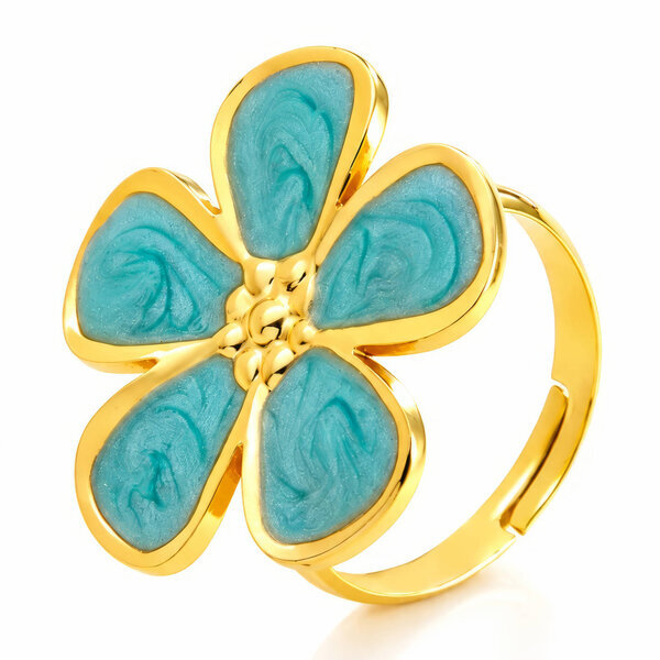 "Flower" PVD Gold-Plated Stainless Steel Ring - Intensity