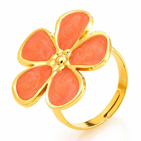 "Flower" PVD Gold-Plated Stainless Steel Ring - Intensity