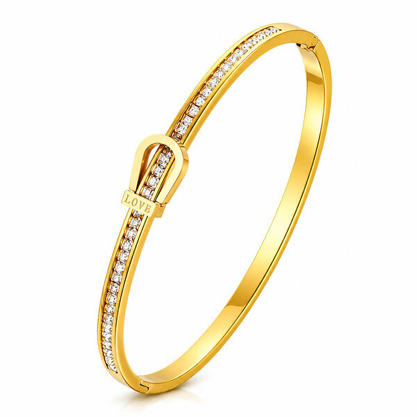 Bracelet, 18K Gold Plated Steel