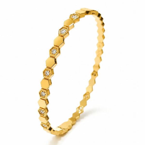 Bracelet, 18K Gold Plated Steel