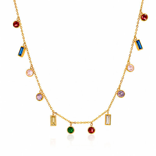 Necklace, 18K Gold Plated Steel