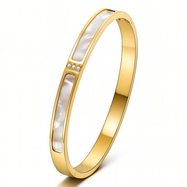 Bracelet, 18K Gold Plated Steel