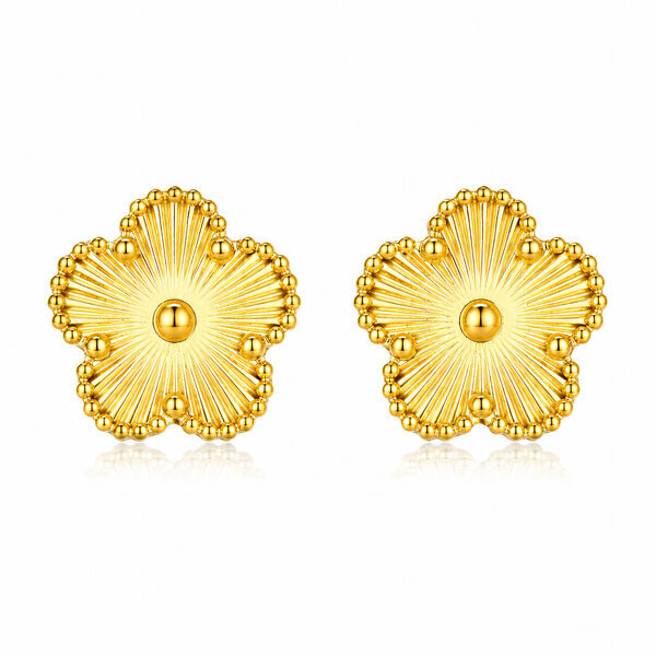"Flowers" Earrings, 18K Gold Plated Steel