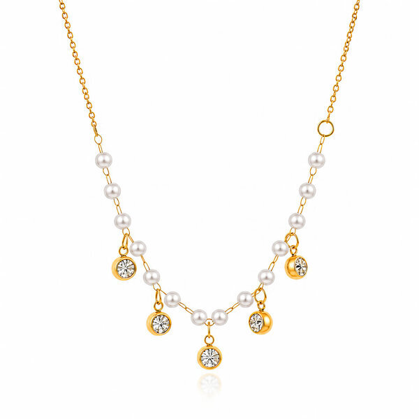 Necklace, 18K Gold Plated Steel