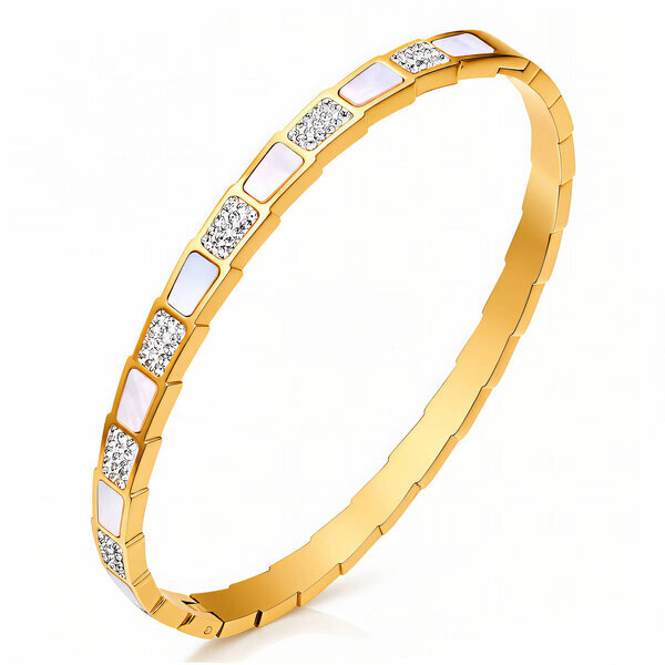 Bracelet, 18K Gold Plated Steel