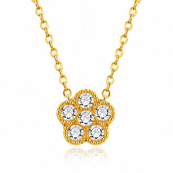 Necklace, 18K Gold Plated Steel