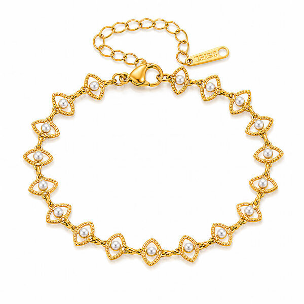 "Evil Eye" Bracelet, 18K Gold Plated Steel