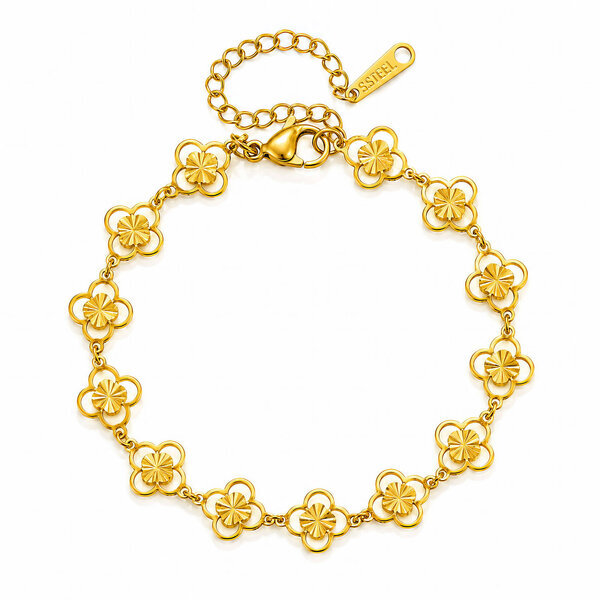 Bracelet, 18K Gold Plated Steel