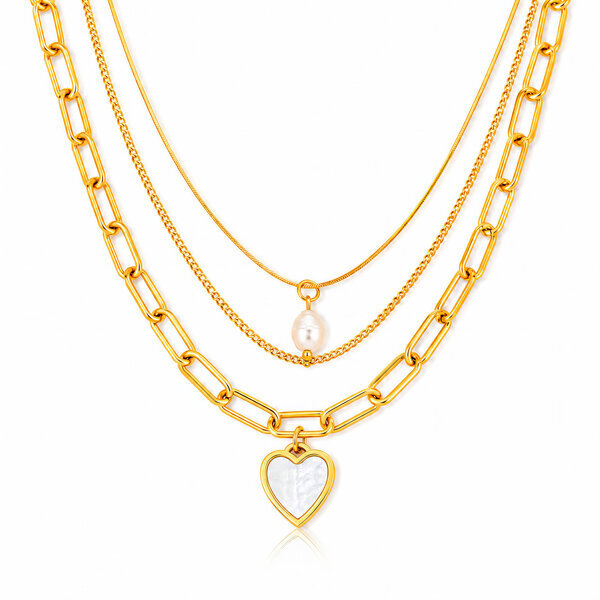 "Heart" PVD Gold-Plated Stainless Steel Necklace - Intensity