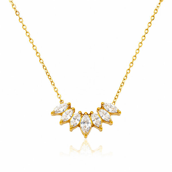 Necklace, 18K Gold Plated Steel