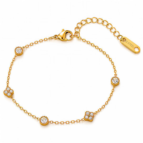 Bracelet, 18K Gold Plated Steel