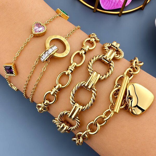 PVD Gold-Plated Stainless Steel Bracelet - Intensity