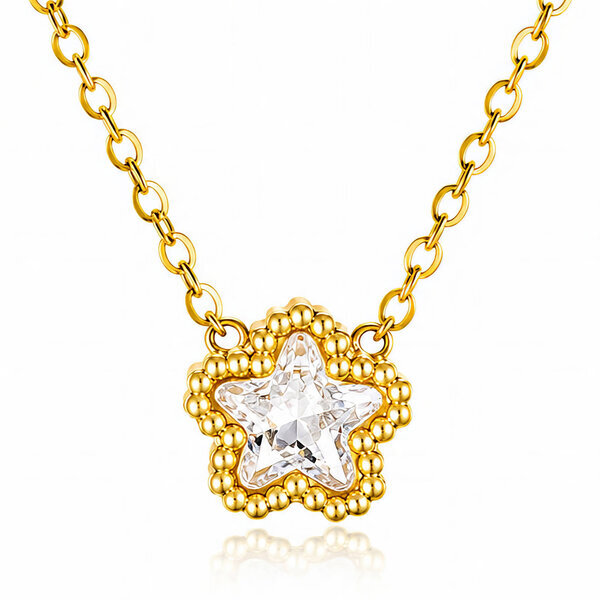 "Star" Necklace, 18K Gold Plated Steel