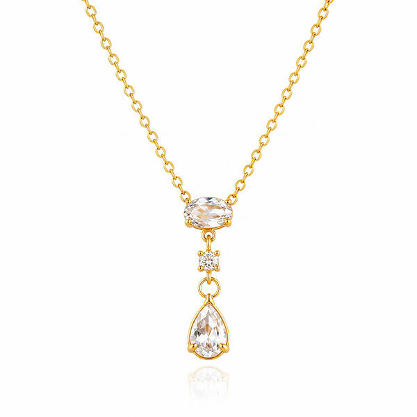 Necklace, 18K Gold Plated Steel