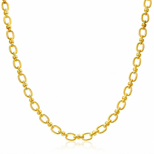 Necklace, 18K Gold Plated Steel