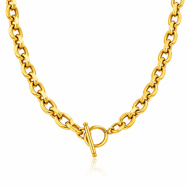 Necklace, 18K Gold Plated Steel