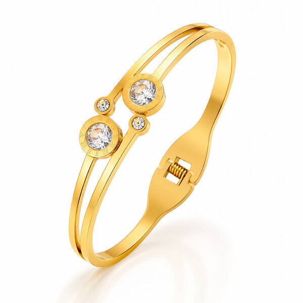 Bracelet, 18K Gold Plated Steel
