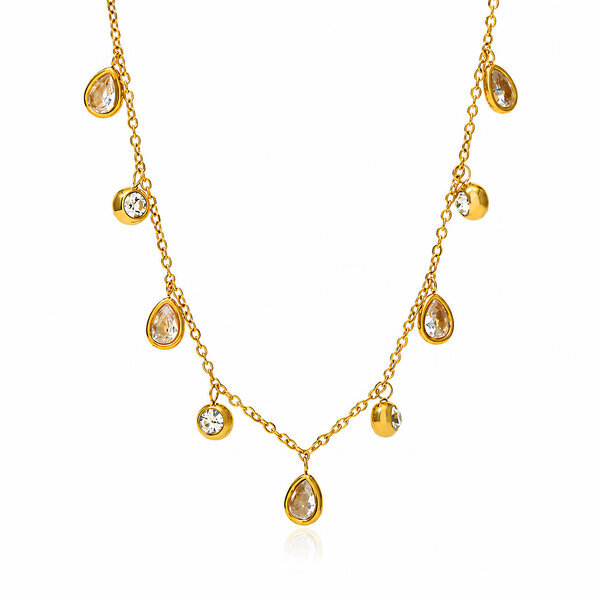 Necklace, 18K Gold Plated Steel