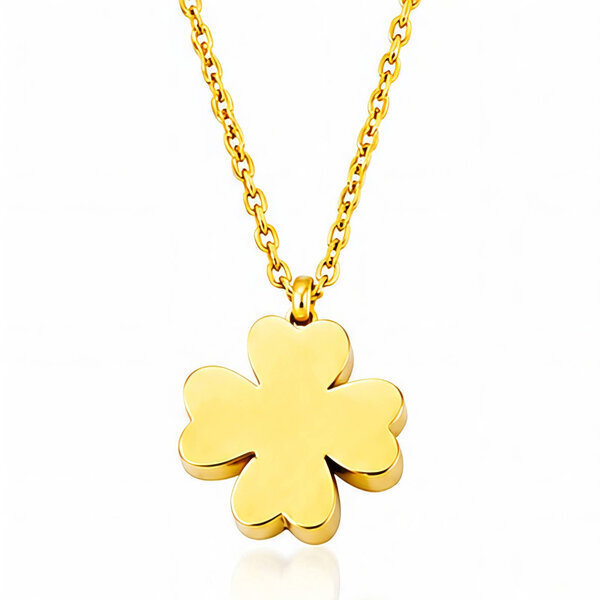 "Flower" Necklace, 18K Gold Plated Steel