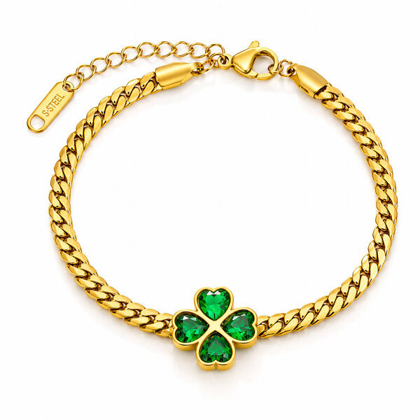 Bracelet, 18K Gold Plated Steel