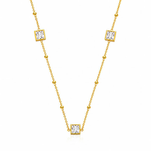 Necklace, 18K Gold Plated Steel
