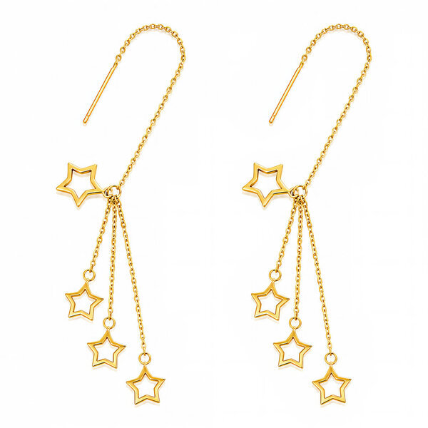 "Stars" Earrings, 18K Gold Plated Steel