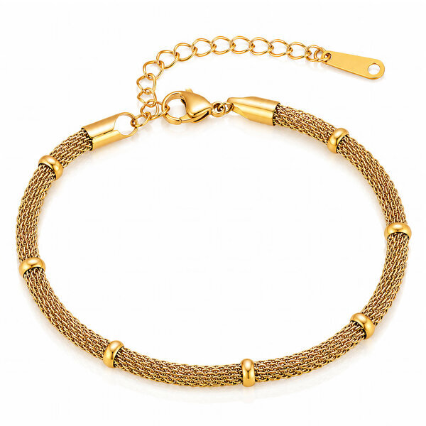 Bracelet, 18K Gold Plated Steel