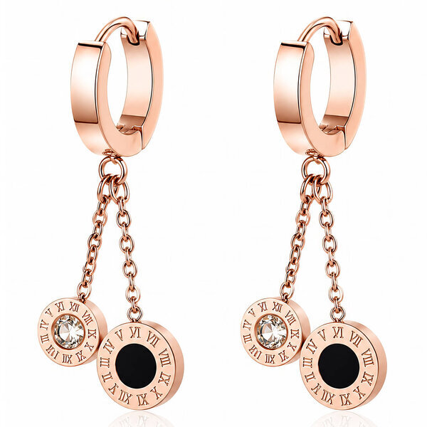 Earrings, 18K Gold Plated Steel