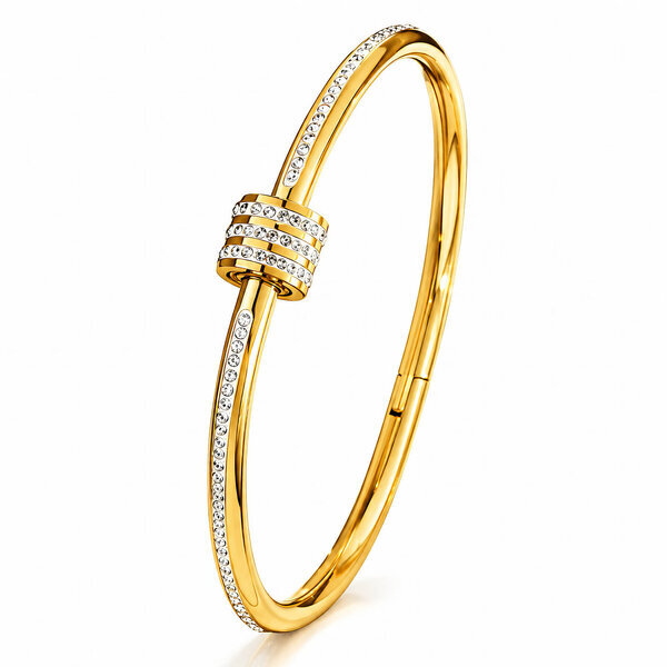 Bracelet, 18K Gold Plated Steel