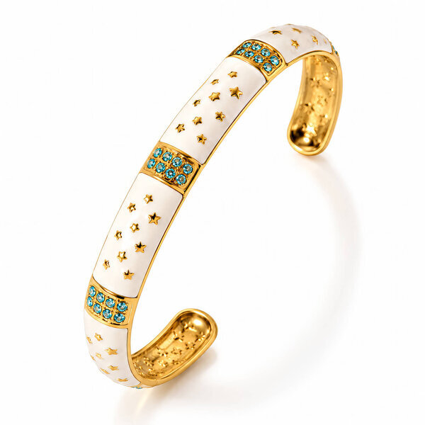 "Stars" Bracelet, 18K Gold Plated Steel